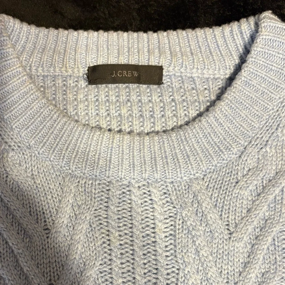 J. Crew Women’s Light Blue Cable Knit Sweater SZ L